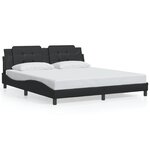vidaXL Cadre de lit sans matelas Zadar noir 180x200 cm similicuir