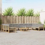 vidaXL Ensemble de canapés d'extérieur 11 Pièces Blanc et gris clair