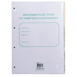 Recharge Numérotée/perforée 58 Feuillets Unis Blanc  Épaisseur Du Papier 90g  Avec Gardes Titrées Pour Classeurs Mouvements De Titres  Liste Des Actionnaires - Format A4 - Autre - Le Dauphin