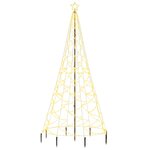 vidaXL Arbre de Noël avec poteau en métal 500 LED blanches chaudes 3 m