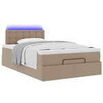 vidaXL Lit ottoman avec matelas & LED cappuccino 120x190cm similicuir
