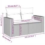 vidaXL Salon de jardin avec coussins 10 Pièces beige résine tressée