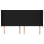 vidaXL Tête de lit avec oreilles Noir 163x23x118/128 cm Tissu