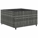 vidaXL Salon de jardin 7 Pièces avec coussins Gris Résine tressée