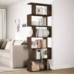 vidaXL Étagère séparatrice de pièce 6 niveaux chêne marron 70x24x193cm