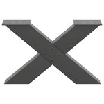 vidaXL Pieds de table basse en forme de X  2 pièces  anthracite  50 x (30-31) cm  acier