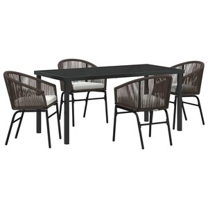 vidaXL Ensemble de salle à manger pour jardin 5 Pièces Marron
