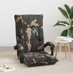 vidaXL Fauteuil de sol ajustable Vert armée Tissu