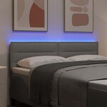vidaXL Tête de lit LED avec tête de lit Gris clair 144 cm Polyester