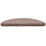 vidaXL Tapis d'escalier auto-adhésifs 15 pièces 56 x 17 x 3 cm Marron clair Demi-rond