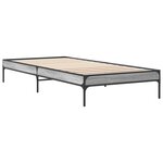 vidaXL Cadre de lit sonoma gris 90x190 cm bois d'ingénierie et métal