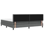 vidaXL Lit à ressorts avec matelas Gris foncé 200 x 200 cm tissu