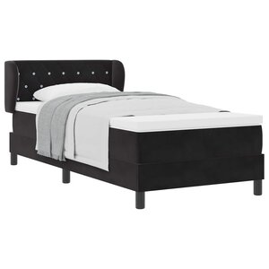 vidaXL Lit à ressorts avec matelas Noir 100 x 200 cm Velours