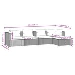 vidaXL Salon de jardin 5 Pièces avec coussins résine tressée marron