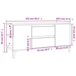 vidaXL Meuble TV Chêne sonoma 102x44 5x50 cm Bois d'ingénierie