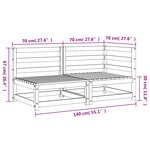 vidaXL Canapé de jardin 2 places bois de pin massif