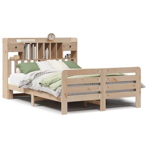 vidaXL Lit bibliothèque sans matelas 160x200 cm bois massif de pin