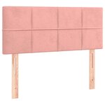 vidaXL Sommier à lattes de lit et matelas LED rose 120x190 cm velours