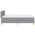 vidaXL Lit à ressort LED avec matelas Gris clair 140 x 200 cm tissu