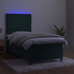 vidaXL Sommier à lattes de lit et matelas et LED Vert foncé 80x200 cm