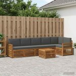 vidaXL Ensemble de canapé d'angle 6 Pièces Naturel et Anthracite