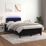 vidaXL Sommier à lattes de lit et matelas LED noir 120x190 cm velours
