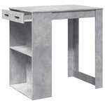 vidaXL Table de bar gris béton 102x70x103 5 cm bois d'ingénierie