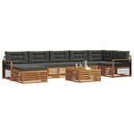 vidaXL Ensemble de canapés d'extérieur 8 pc Naturel et Anthracite
