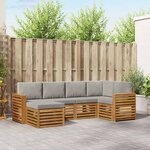 vidaXL Ensemble de canapés d'extérieur 6 pc Gris Naturel et Clair