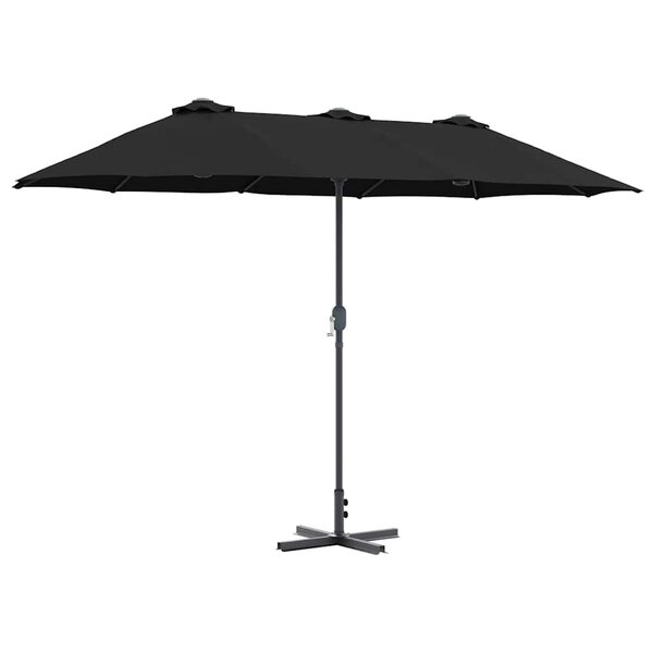 vidaXL Parasol de jardin Noir 370 x 197 x 239 cm