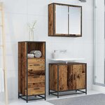 vidaXL Ensemble de mobilier de salle de bain 3 Pièces Bois Ancien