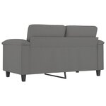 vidaXL Canapé à 2 places Gris foncé 120 cm Tissu microfibre
