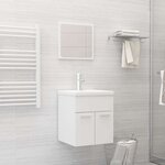 vidaXL Ensemble de meubles de salle de bain 2 Pièces Blanc Aggloméré