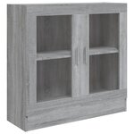 vidaXL Armoire à vitrine Sonoma gris 82 5x30 5x80 cm Bois d'ingénierie