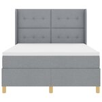 Lit avec sommier à ressorts et matelas vidaXL avec éclairage LED Gris clair 140x190 cm Tissu
