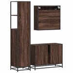 vidaXL Ensemble de meubles de salle de bain 3 Pièces Chêne marron