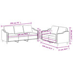 vidaXL Ensemble de canapés 2 Pièces avec coussins Taupe Tissu