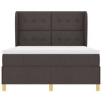 vidaXL Lit à ressorts avec matelas Marron foncé 200 x 160 cm tissu