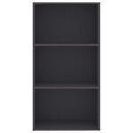 vidaXL Bibliothèque à 3 niveaux Gris 60x30x114 cm bois d’ingénierie