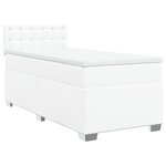 vidaXL Sommier à lattes de lit avec matelas Blanc 90x190 cm Similicuir