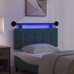 vidaXL Tête de lit suspendue Avec lumière LED Vert foncé Tissu