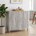 vidaXL Buffet Sonoma gris 89 x 34 5 x 80 cm Bois d'ingénierie