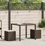 vidaXL Tabourets jardin avec coussins lot de 2 marron résine tressée