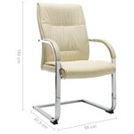 vidaXL Chaise de bureau cantilever Crème Similicuir