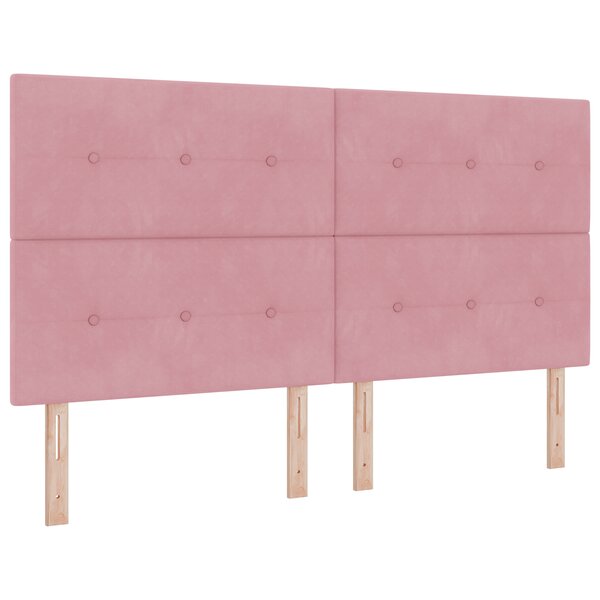 Tête de lit capitonnée rose 180 cm en velours