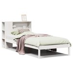 vidaXL Lit bibliothèque sans matelas blanc 75x190cm bois de pin massif