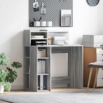 vidaXL Bureau avec rangement Sonoma gris 90 x 48 x 101 5 cm