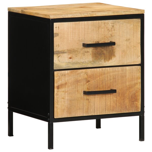 vidaXL Cabinet de chevet 40x35x50 cm Bois massif Mangue brut