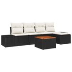 vidaXL Ensemble de canapé de jardin 6 Pièces Noir et blanc