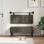 vidaXL Tête de lit suspendue Avec lumière LED Gris Simili cuir
